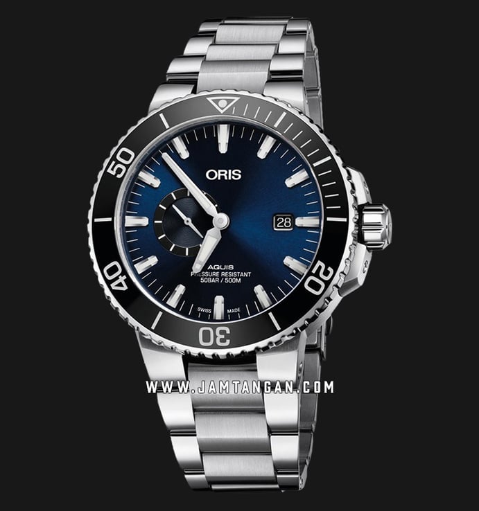 Oris Aquis Small Second Date 01-743-7733-4135-07-8-24-05PEB Blue Dial Stainless Steel Strap